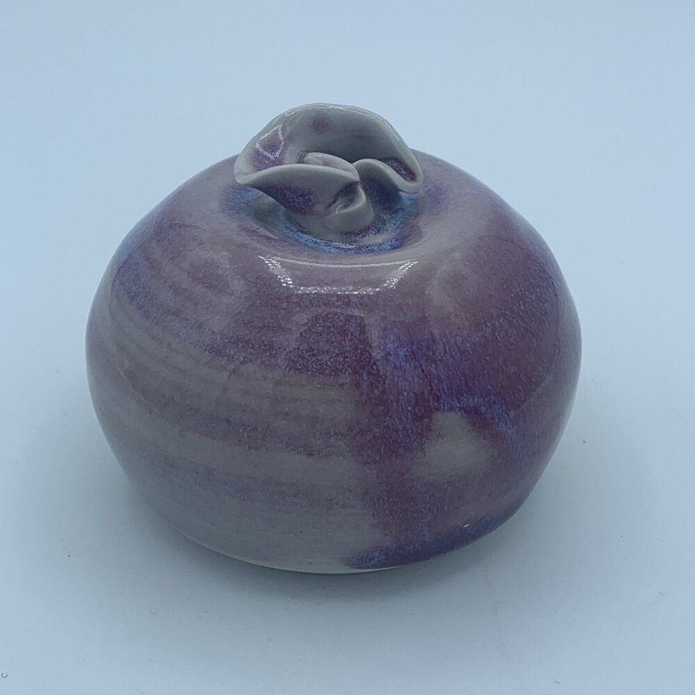 Monson Pottery Pomegranate  - Purple/Blue Glaze - Bolinas, CA - Handcrafted